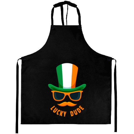 Lucky Dude, St Patricks Day, Irish, Boys T, mousta Aprons