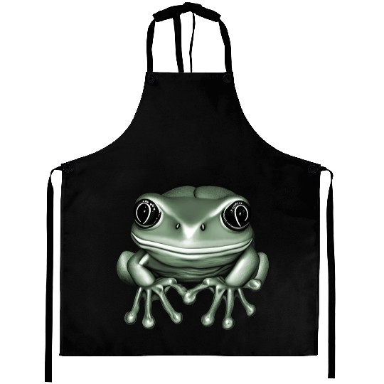 cute frog green Aprons