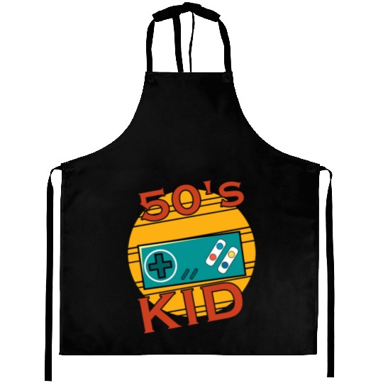 Gamer Kid Retro 50s 1950s Aprons