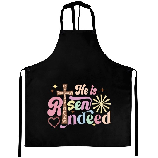 He is risen indeed Aprons