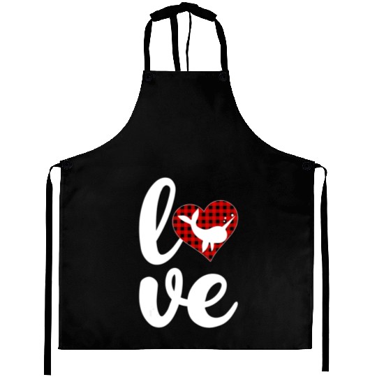 Narwhal Fish Lover Buffalo Plaid Love Narwhal Vale Aprons