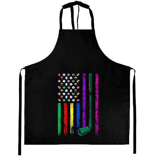 American Sports Flag Hispanic Heritage Month Golf Aprons