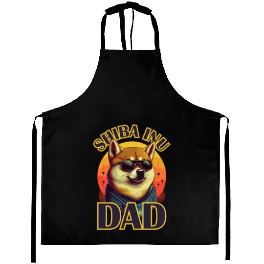 Shiba Inu Dad Retro Dog Lover Funny Cute Pet Aprons