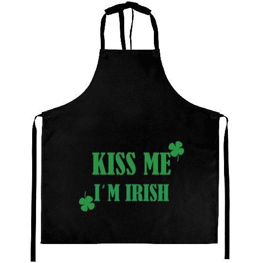 kiss me im irish Aprons