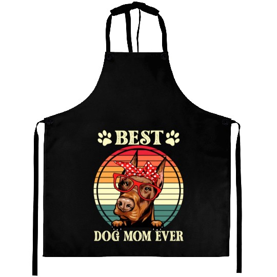 Funny Best Doberman Dog Mom For Dog Lover Aprons