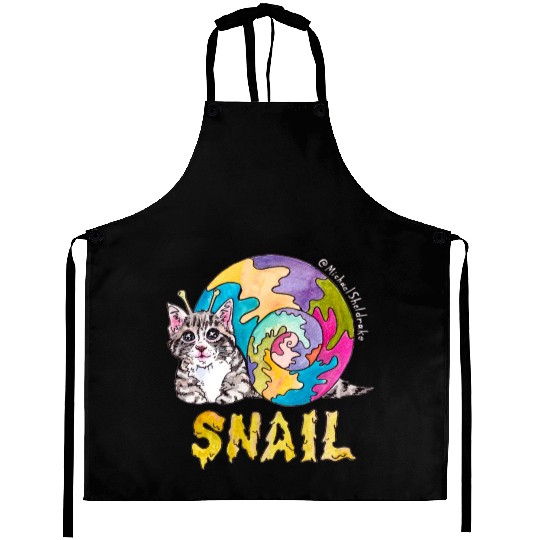 Psychedelic Kitten Snail Aprons
