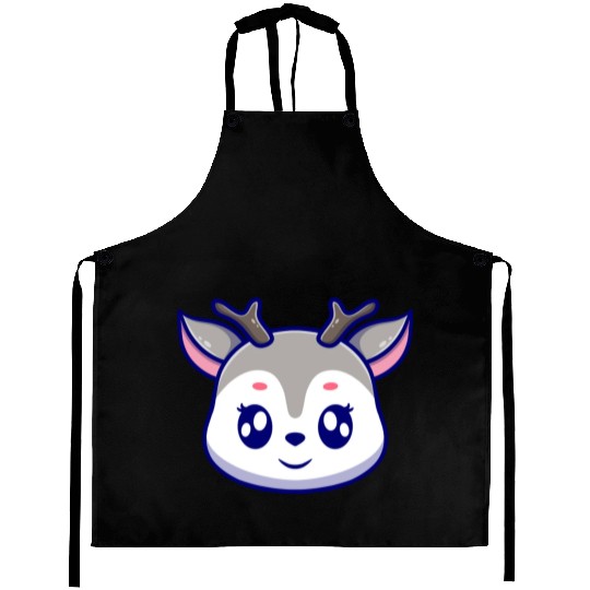Cute deer cartoon icon illustration gift Aprons