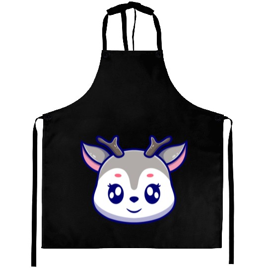 Cute deer cartoon icon illustration gift Aprons