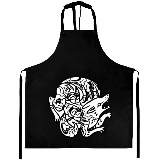 Flower Wolf Aprons