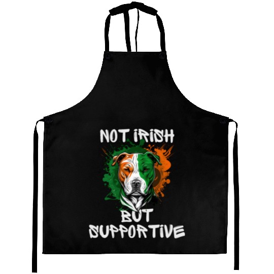 not irish but supportive pitbull mom Aprons