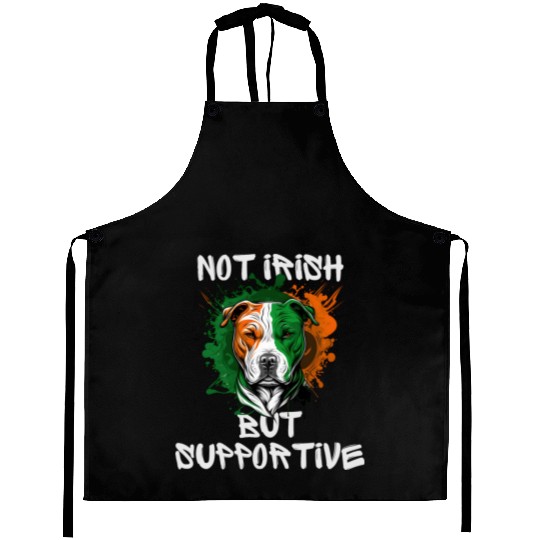not irish but supportive pitbull mom Aprons