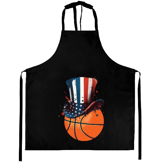 Patriotic America USA Flag 4th Of July Basketball Aprons