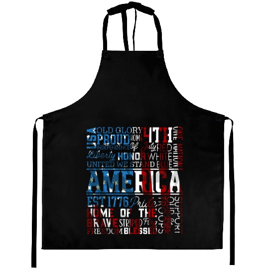 Patriotic Veteran USA Flag American Memorial Day Aprons