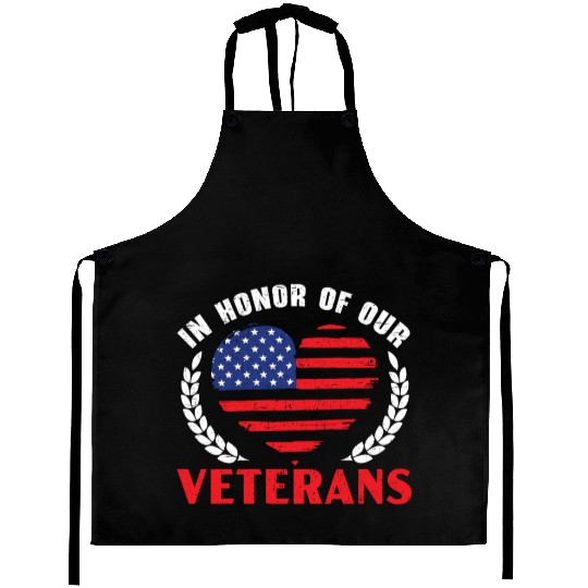 Patriotic Veteran USA Flag American Memorial Day Aprons