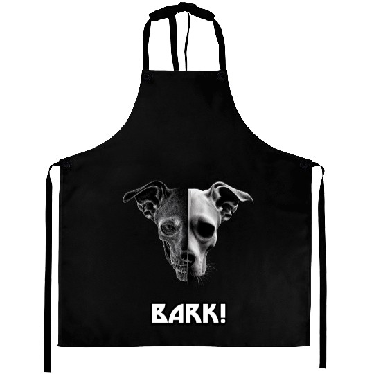 Bark! Dog Skull, Skully Doggy, Heavy Metal Dog Aprons