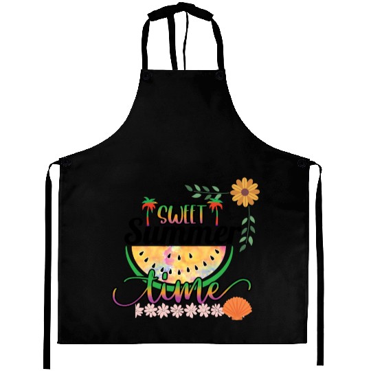 Cute summer design printed Sweet summer time Aprons