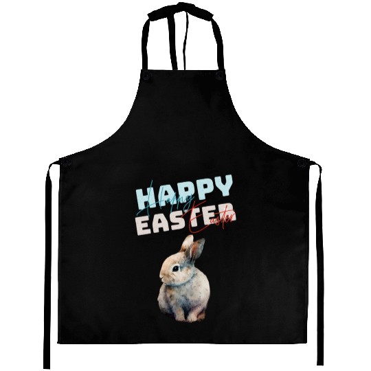 Funny Cute Happy Easter Bunny Aprons
