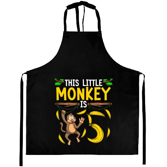Monkey Birthday 5th Monkey Theme Party Kids Aprons