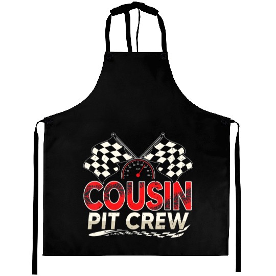 Funny Cousin Pit Crew Race Car Lover Racing Famil Aprons