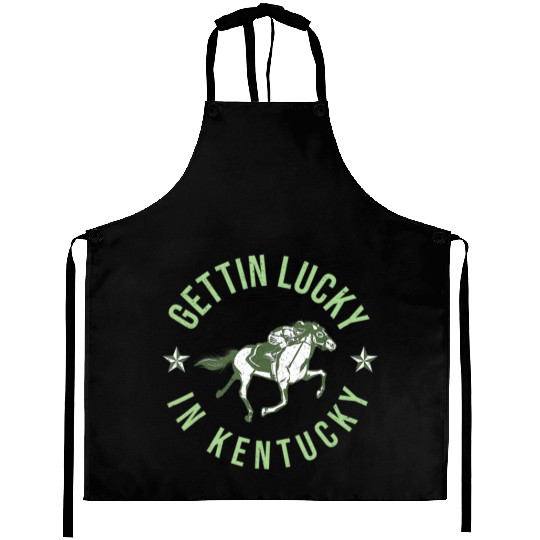 Funny Derby Vintage Getting Lucky In Kentucky Hor Aprons