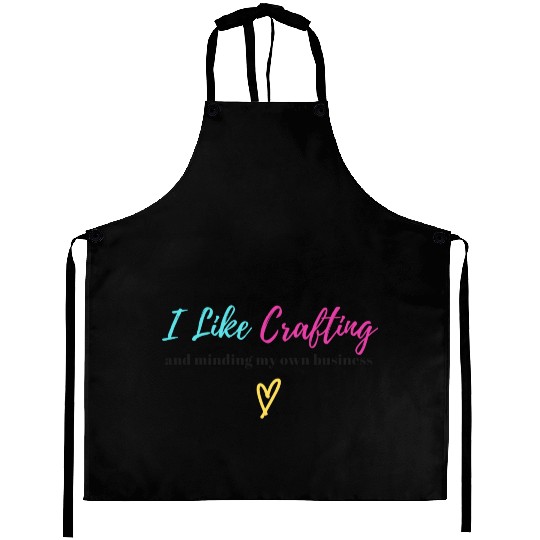 Crafting & Minding My Own Business - Black Letters Aprons