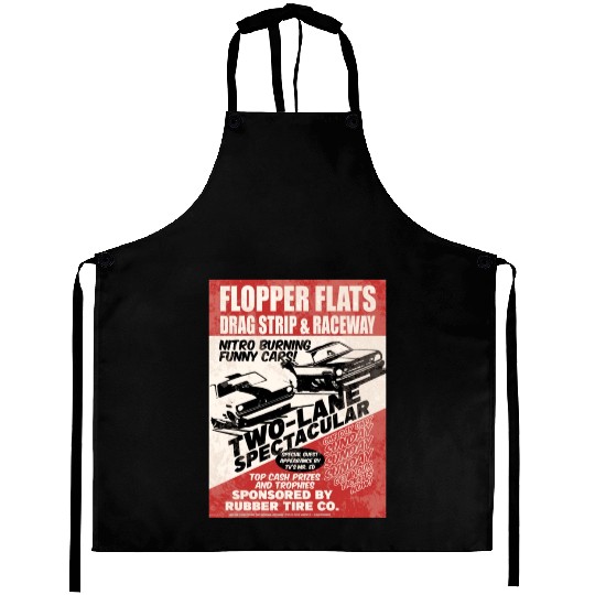 Vintage Hot Rod Classic Drag Racing Poster Aprons