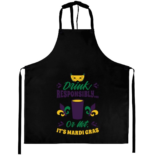 Mardi Gras Carnival Beer Drinking Parade Party Aprons