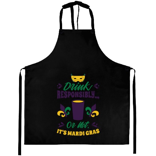 Mardi Gras Carnival Beer Drinking Parade Party Aprons