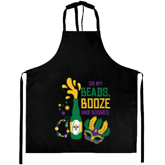 Mardi Gras Carnival Mask Beer Beads Boobies Aprons