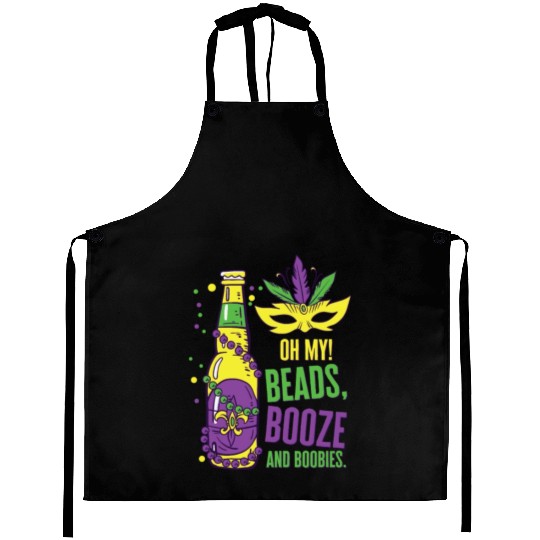 Mardi Gras Carnival Mask Beer Beads Boobies Aprons