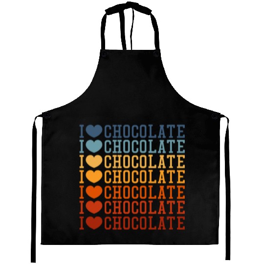I Love Chocolate Retro Vintage Aprons