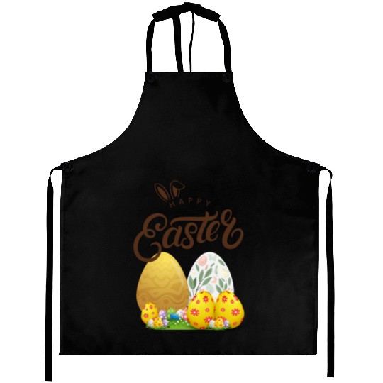 Happy easter sayings egg bunny Aprons
