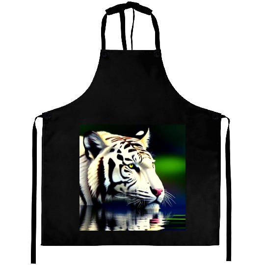 White Tiger Reflection Aprons