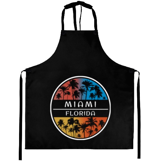 Miami Florida Stylish Vacation Souvenir Palm Tree Aprons