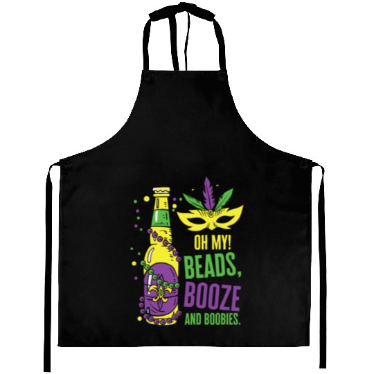 Mardi Gras Carnival Mask Beer Beads Boobies Aprons