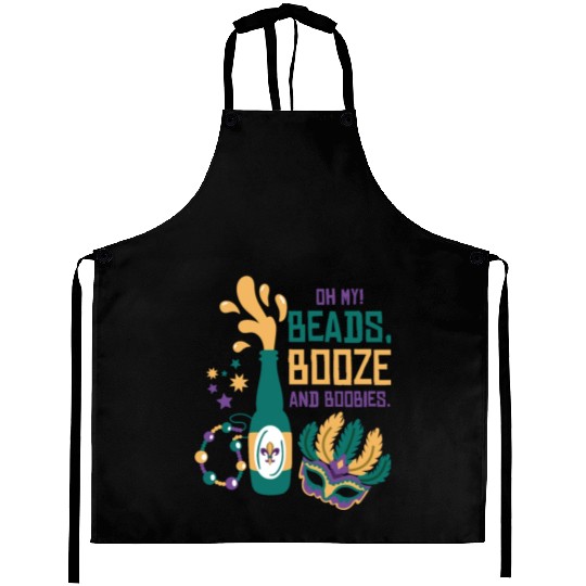 Mardi Gras Carnival Mask Beer Beads Boobies Aprons