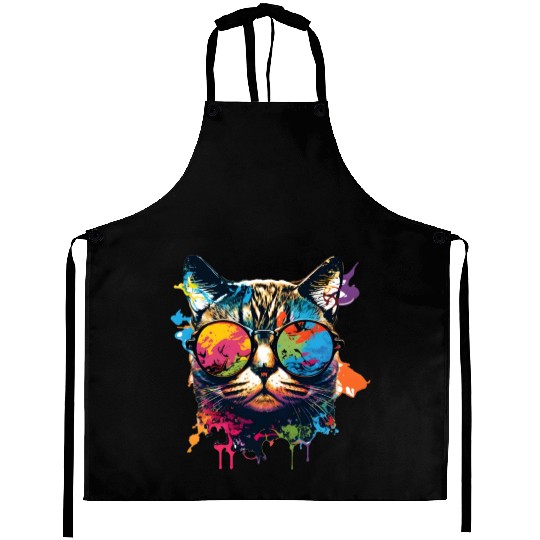 Sunglass Cat Aprons