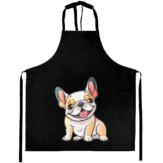 Happy cute french bulldog Aprons