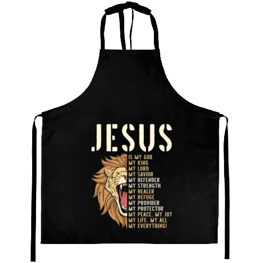 Jesus Is My God Lion Of Judah Christian Religious Aprons
