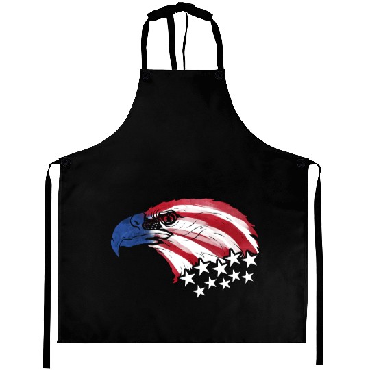 Bald Eagle Us Flag Colors Aprons
