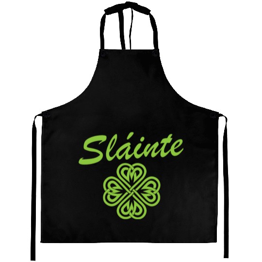 Slainte Shamrock Cheers Salute St. Patrick's Day Aprons