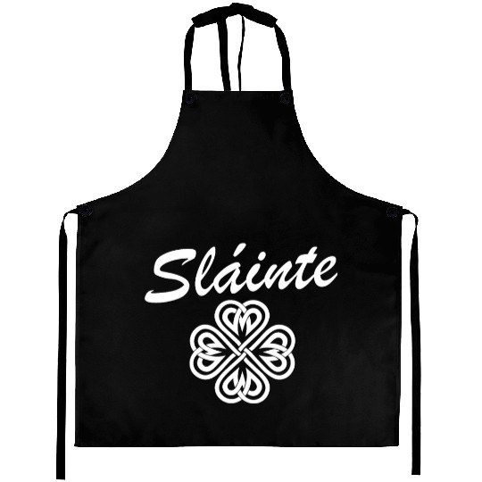 Slainte Shamrock Cheers Salute St. Patrick's Day Aprons