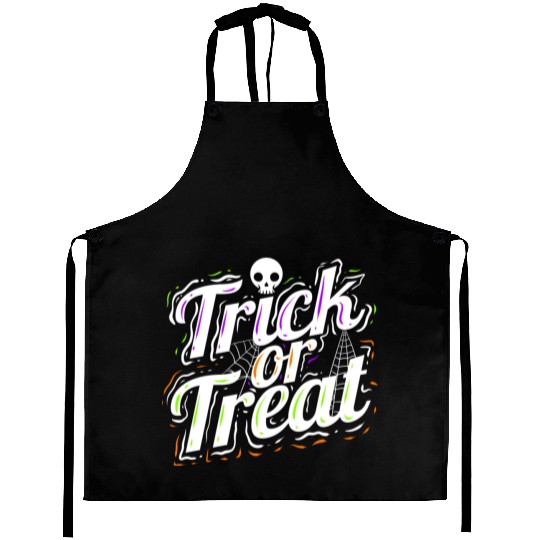 Trick Or Treat Spiderweb Halloween Aprons