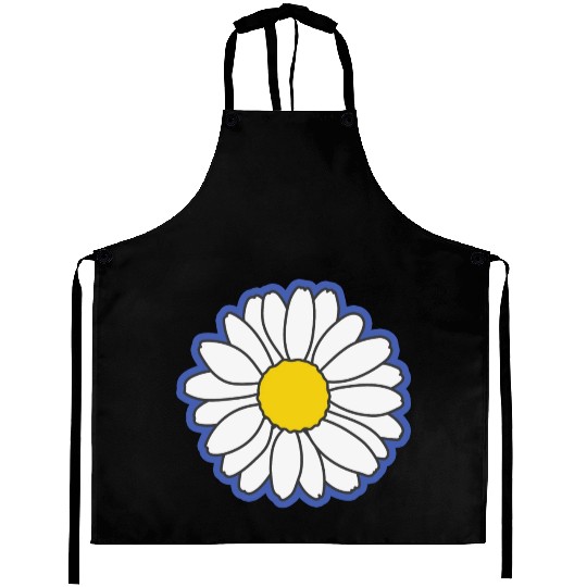 blue daisy flower Aprons