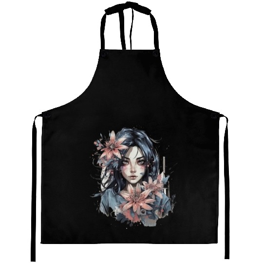 Japanese Spider Lily Soft Anime Aesthetic Flower Aprons