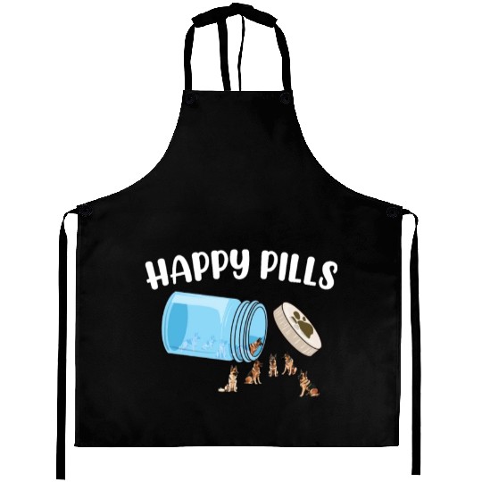 Happy Pills German Shepherd Funny Dog Lover Humor Aprons
