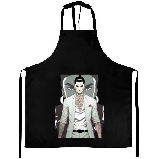 Japan Yakuza Greeny Face Aprons