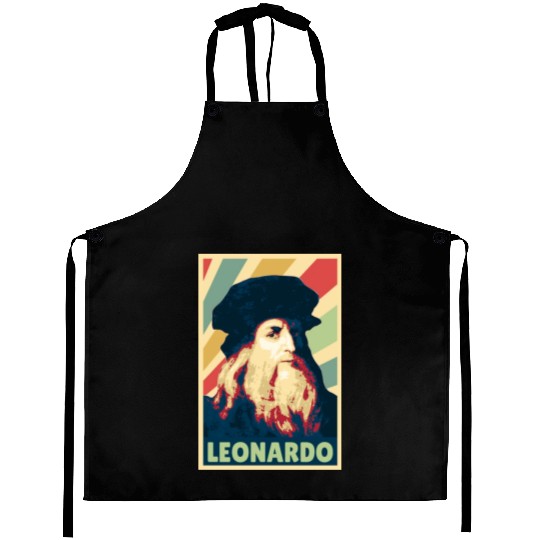 Leonardo Da Vinci Vintage Colors Aprons