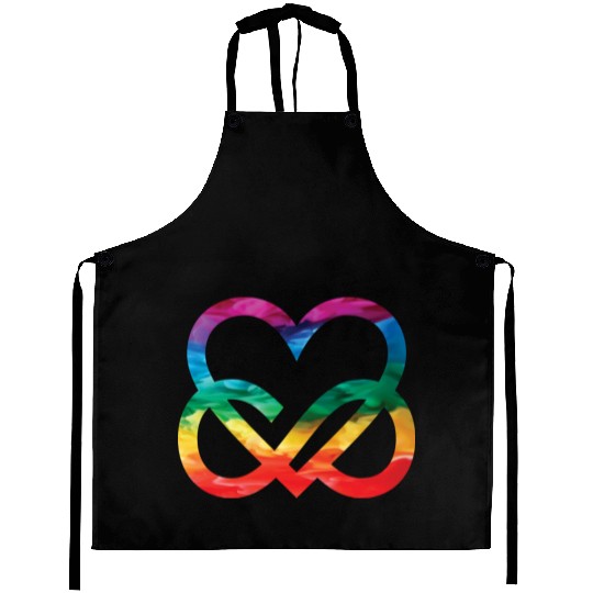 Infinite Love Rainbow Heart LGBTQ Pride Heart Aprons