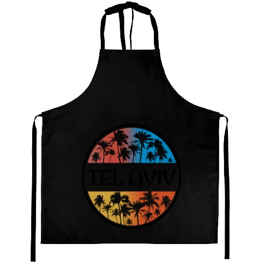 Tel Aviv Israel Palm Tree Stylish Vacation Aprons